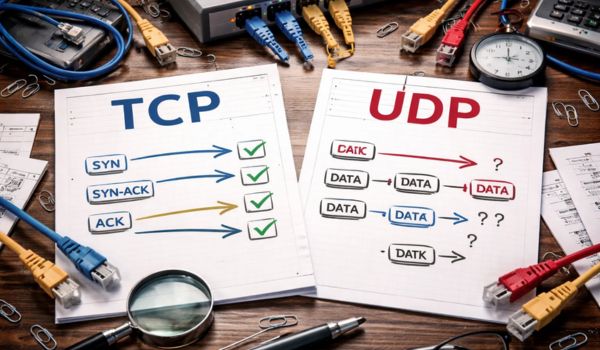 Illustrazione dei protocolli TCP e UDP in azione
